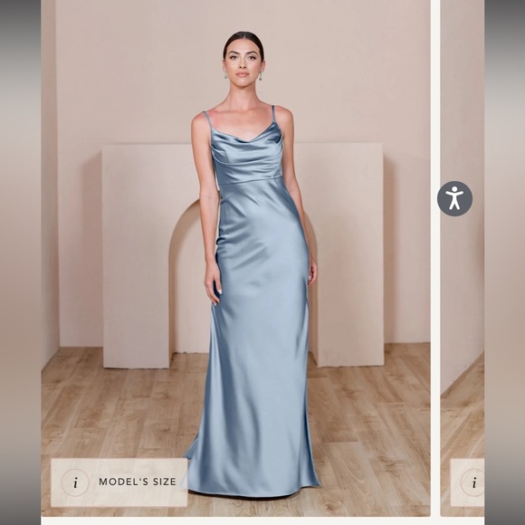 Revelry Dresses Revelry Skye Satin Dress In French Blue Poshmark